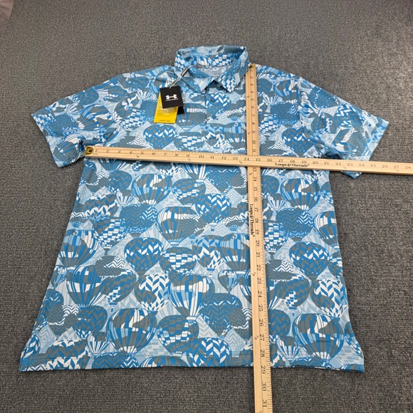 Under Armour The Playoff Polo Shirt Men's Large Hot Air Balloon Print UPF 30‎ - Picture 4 of 6